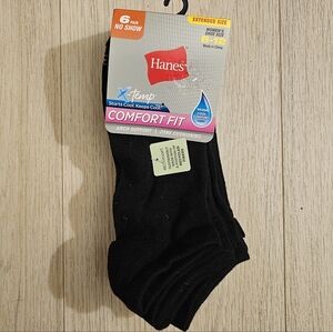 Hanes X-Temp Comfort Fit No-Show Socks 6 pk
